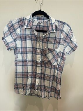 Rails Men's Short-Sleeve Plaid Button-Down Shirt in White, Navy, Pink